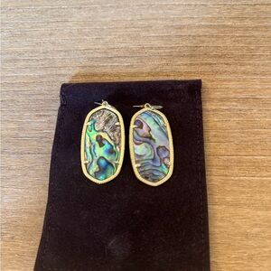 Kendra Scott Elle Gold Drop Earrings in Abalone Shell